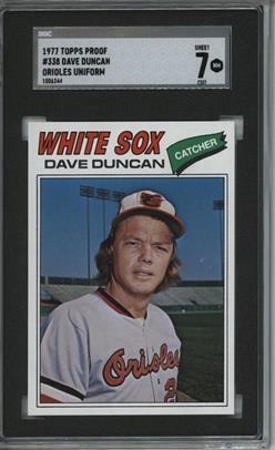 1977 Topps #338 Dave Duncan 9 card progressive proof.